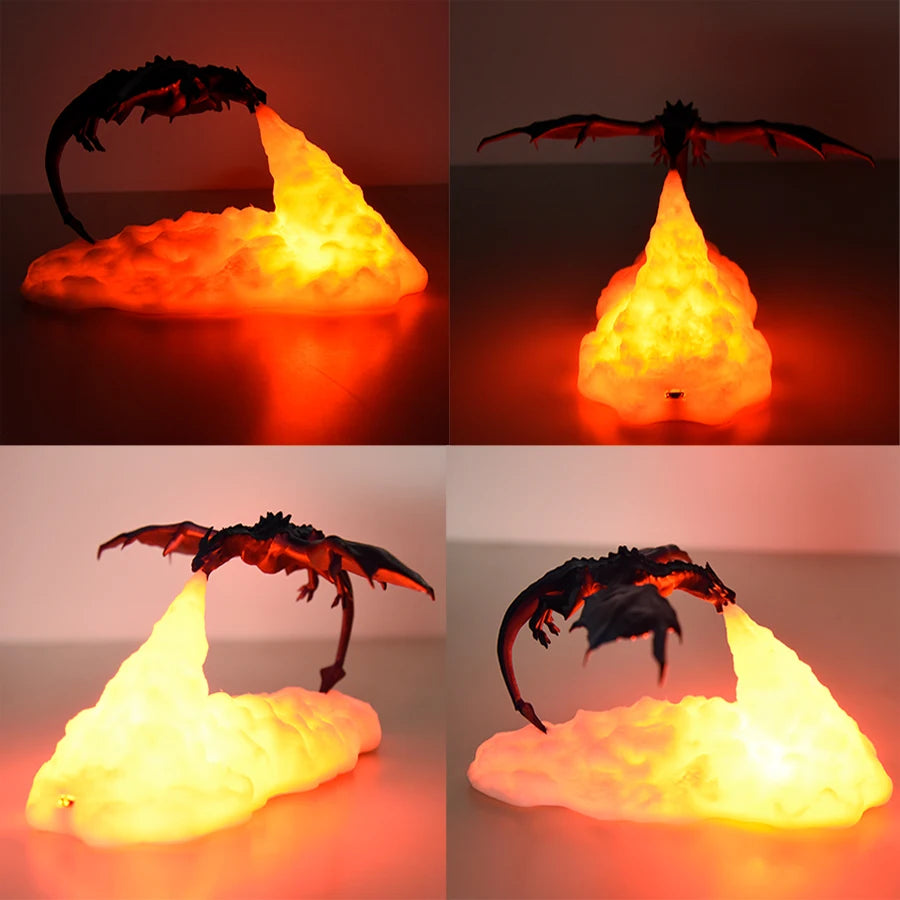 LED Fire Breathing Dragon Lamps