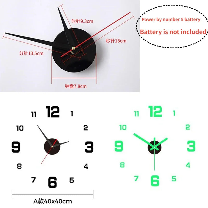 Frameless 3D Wall Clock