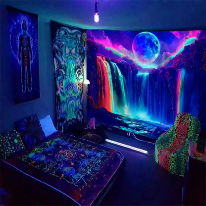 1PC Colorful UV Waterfall Tapestry