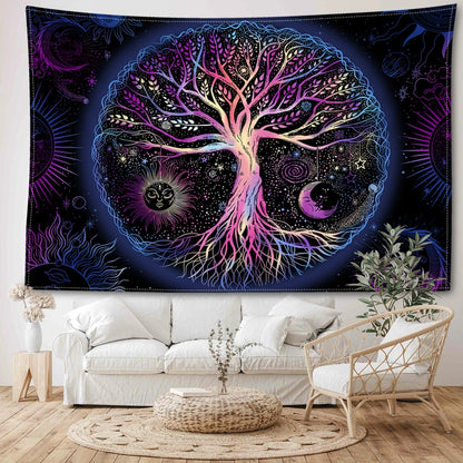 Abstract Galaxy Life Tree Tapestry