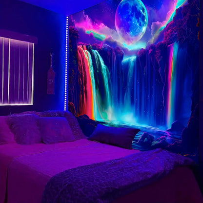 1PC Colorful UV Waterfall Tapestry